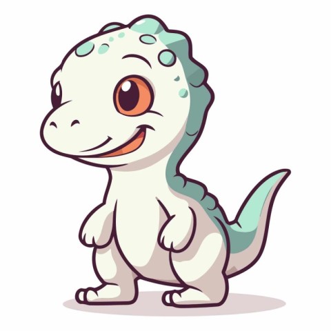 Cute cartoon dinosaur isolated on a white background.