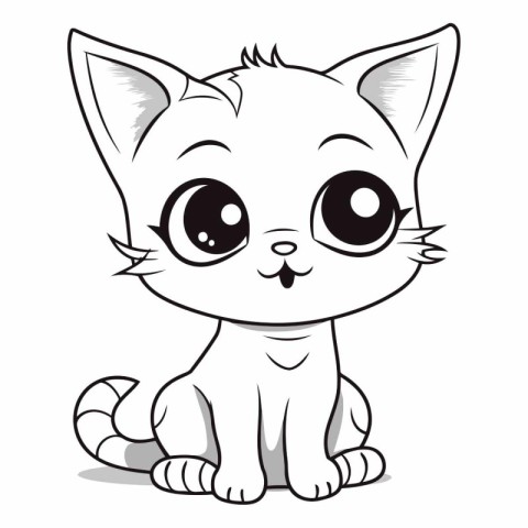 Cute cat cartoon isolated on a white background.