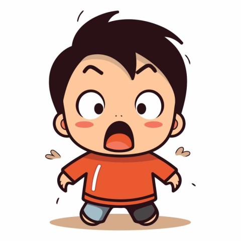 Surprised Boy - Colorful Cartoon Character Vector IllustrationÃ