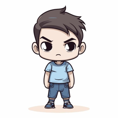 Angry Little Boy - Vector Cartoon IllustrationÃ¯Â»Â¿