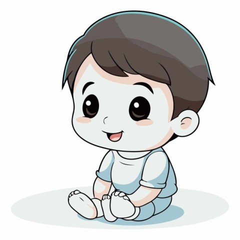 Cute baby boy cartoon vector illustration isolated on a white ba