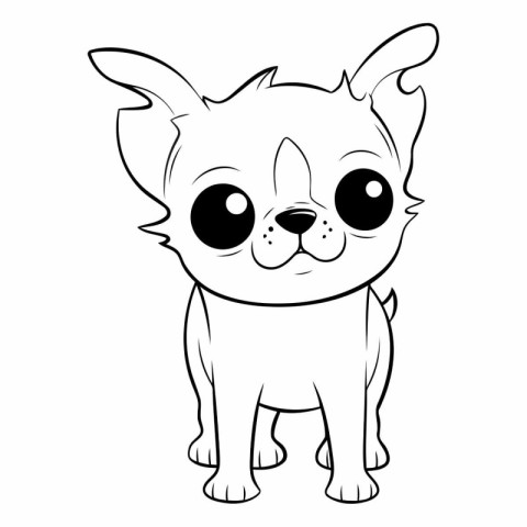 Cute cartoon chihuahua dog for coloring book.