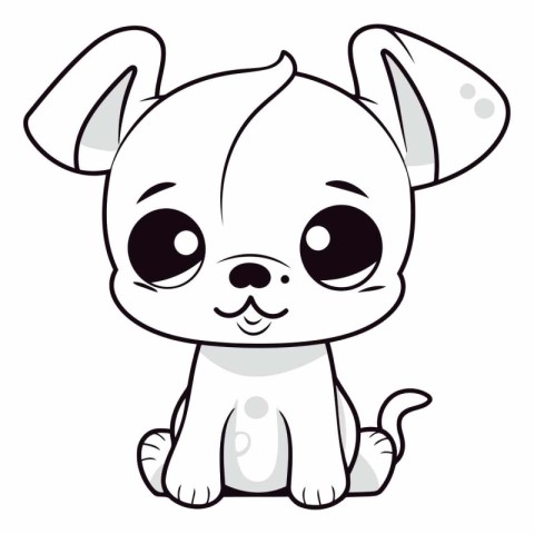 Cute cartoon dog isolated on a white background.