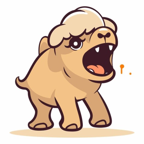 Cartoon Illustration of Cute Bulldog Mascot Character