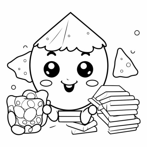 Coloring book for children: ice cream. Coloring page.