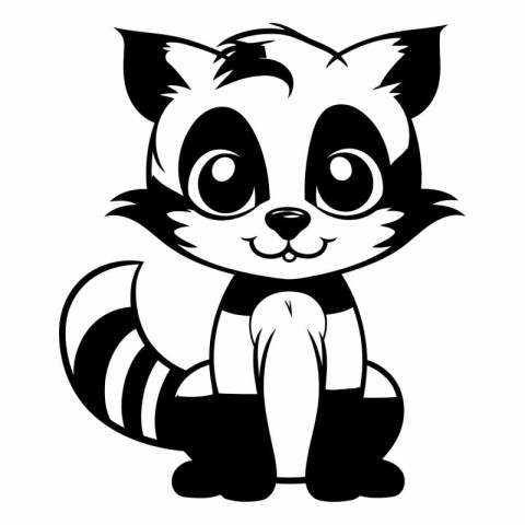 Cute raccoon on a white background. eps