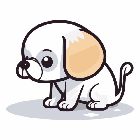 Cute cartoon dog isolated on a white background.