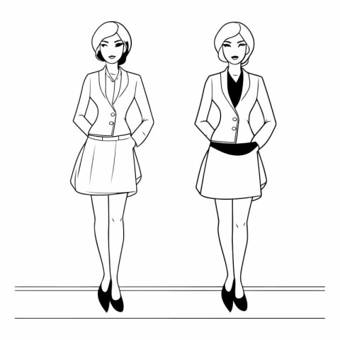 Fashion business women cartoon vector illustration graphic desig