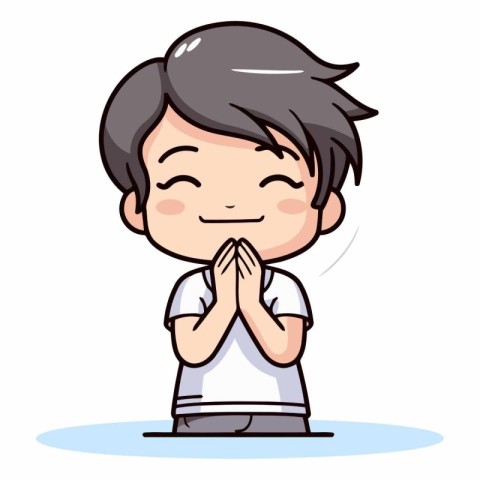 Boy Praying - Cute Cartoon Vector IllustrationÃ¯Â»Â¿