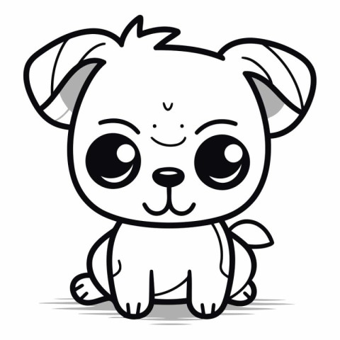 Cute cartoon dog isolated on a white background.