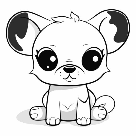 Cute cartoon dog isolated on a white background.