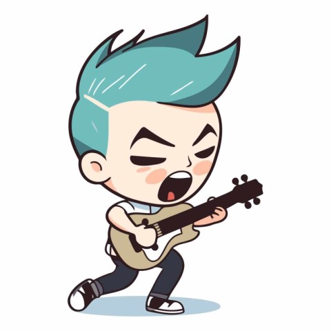 Guitar player cartoon character. eps10