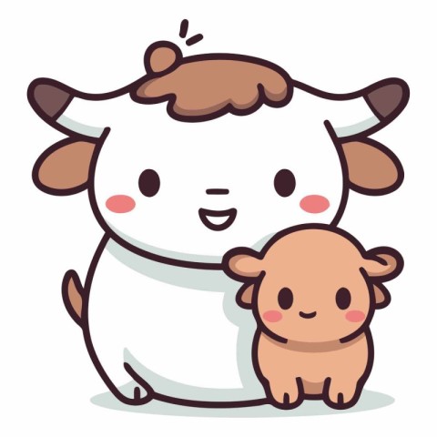 cute cow and baby cartoon vector illustration graphic design vec