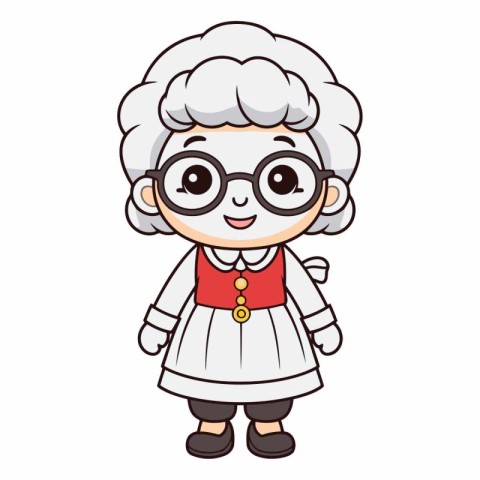 Cute grandmother with glasses of a cartoon character.