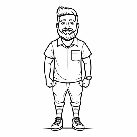 Hipster man vector illustration. Hipster man with beard and must