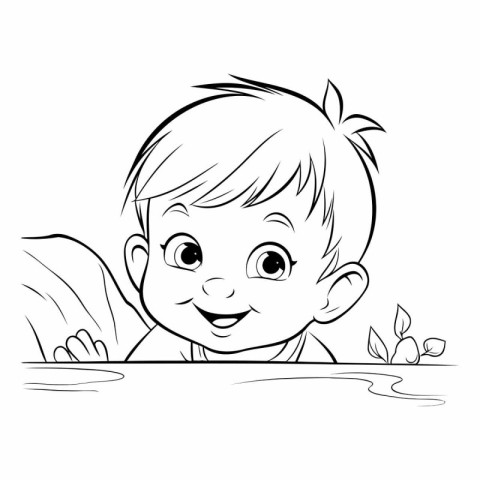 cute little boy cartoon vector illustration eps10 isolated on wh