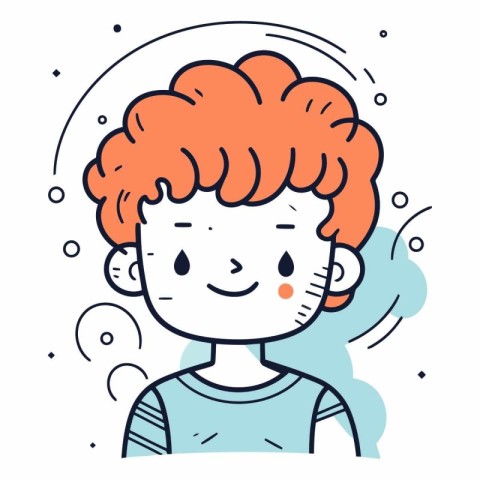 Vector illustration of a boy with red hair and freckles.