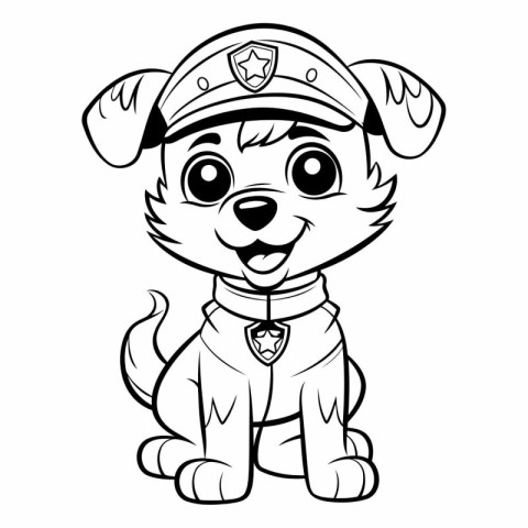 Cute puppy in the form of a police officer