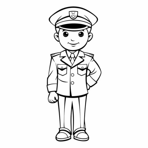 Policeman Vector Illustration. Policeman Cartoon Character. Poli