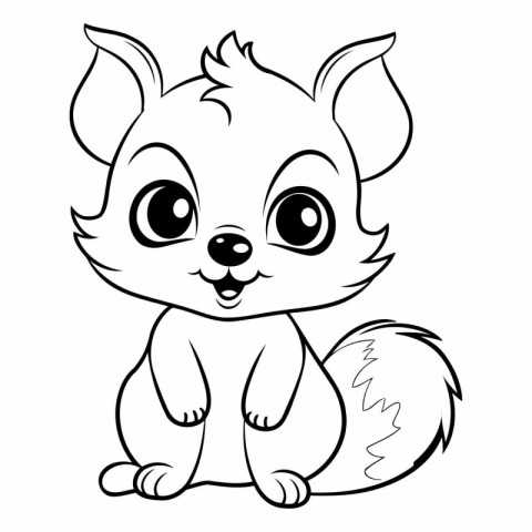 Coloring book for children: Cute squirrel.