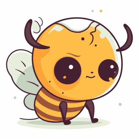 Cute cartoon bee isolated on a white background.