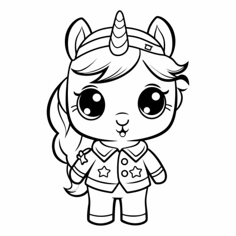 Cute unicorn. Coloring book for children.