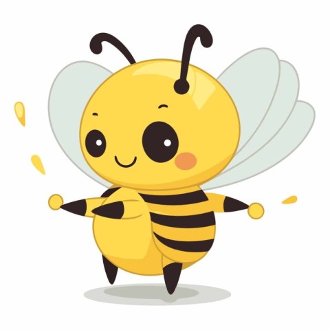 Cute cartoon bee isolated on a white background.