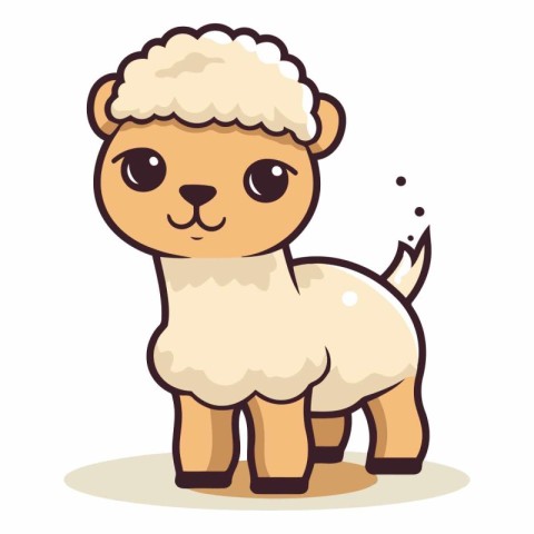 Cute cartoon sheep isolated on a white background.