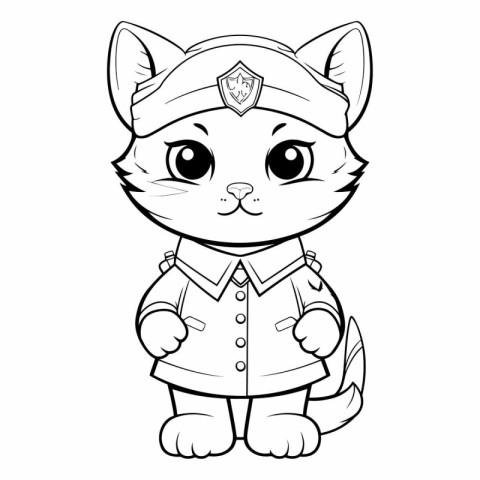 Coloring Page Outline Of Cute Cartoon Sailor Cat Coloring Book