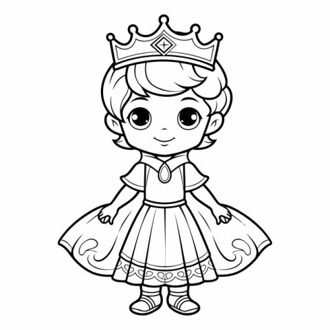 Coloring Page Outline Of Cartoon Fairytale Princess Vector Illus