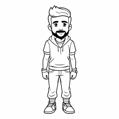 Hipster man cartoon vector illustration graphic design vector il