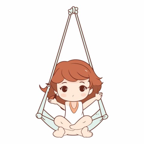 Cute little girl sitting on a hammock.