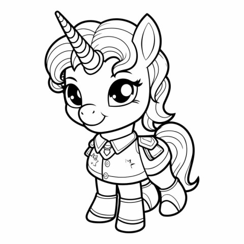 Coloring Page Outline Of Cute unicorn.