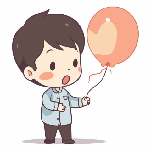 Boy with balloon in his hand of a cute boy.