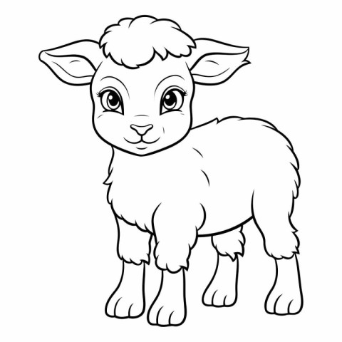 Cute lamb - Coloring book for adults.