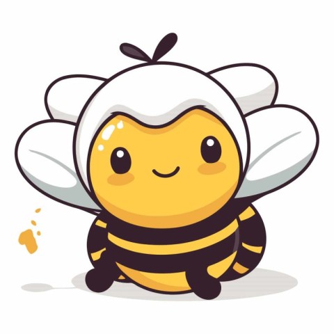 Cute cartoon bee isolated on a white background.