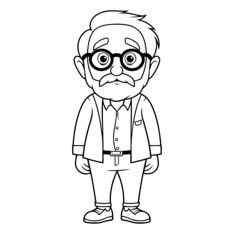 Grandfather cartoon design. Old person grandparents man avatar s