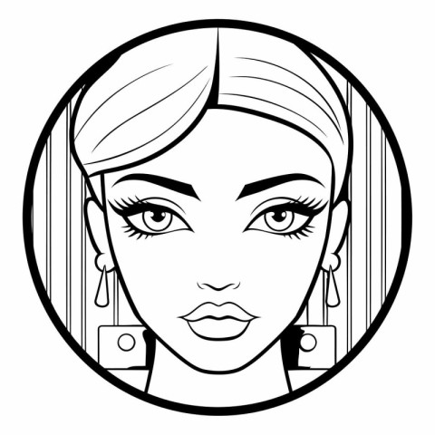 beautiful woman face cartoon vector illustration graphic design