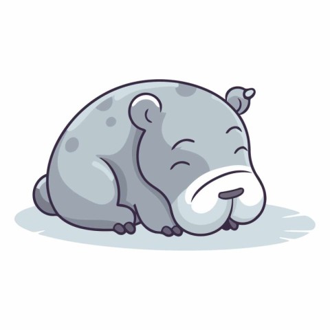 Hippopotamus icon. Cartoon illustration of hippopotamus vector i