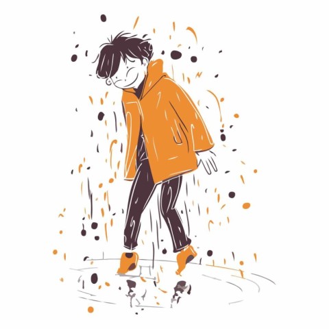 Vector illustration of a boy skating on the ice. sketch for your