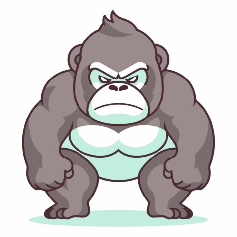 Gorilla Cartoon Mascot Character.