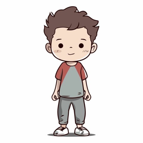 cute little boy cartoon vector illustration graphic design vecto