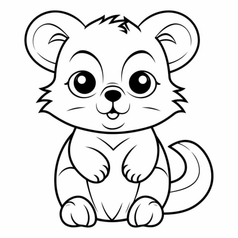 Coloring book for children: hamster (black and white)