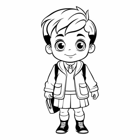 Cute school boy with backpack of a schoolboy.