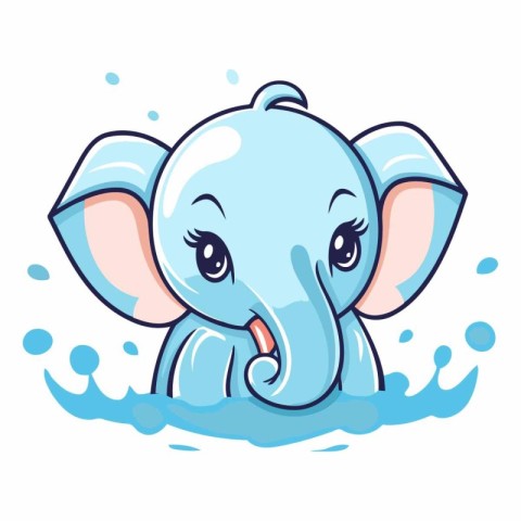 Cute cartoon elephant of a cute baby elephant.