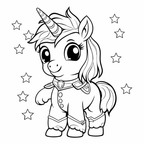 Unicorn Coloring Page for Kids.