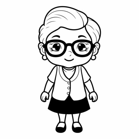 cute little boy with glasses vector illustration designicon vect