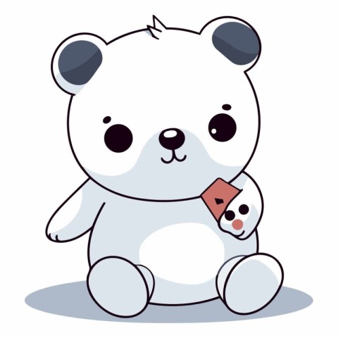 cute little bear cartoon vector illustration graphic design vect