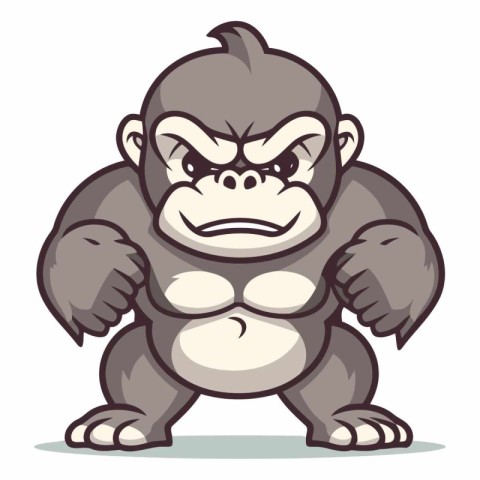 Gorilla Cartoon Mascot Character Vector Illustration EPS10