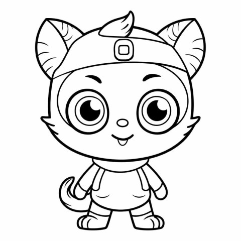 Coloring Page Outline Of Cute Cat Mascot Character